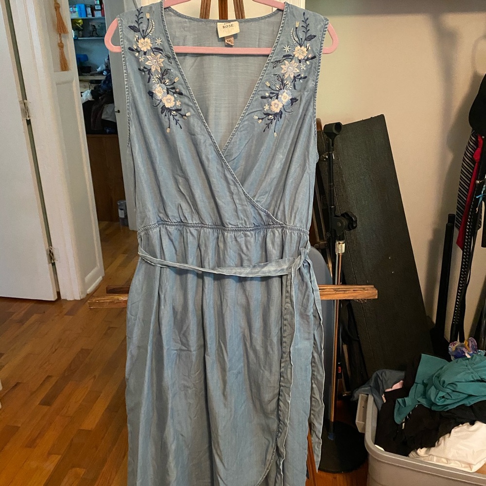 Knox Rose plus,light blue,high/low maxi dress.